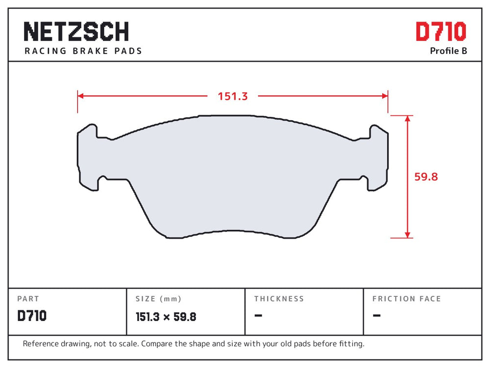 NETZSCH D710 brake pad drawing