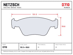 NETZSCH D710 brake pad drawing