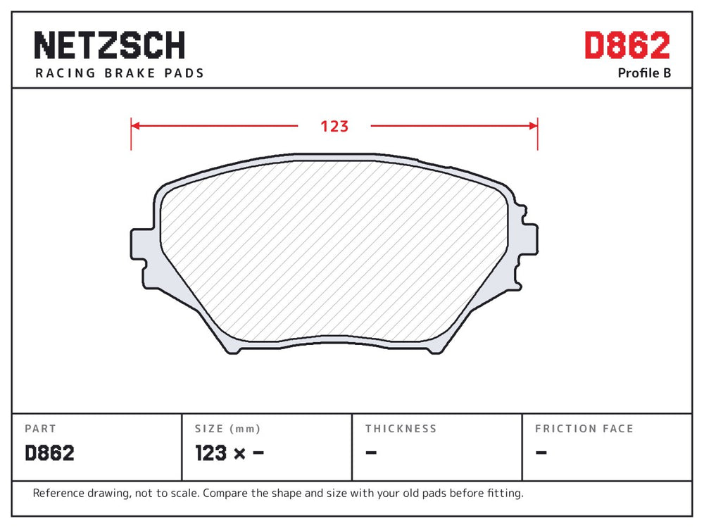 NETZSCH D862 brake pad drawing