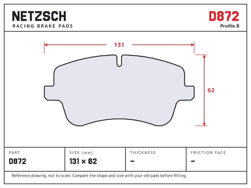 NETZSCH D872 brake pad drawing