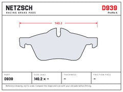 NETZSCH D939 brake pad drawing
