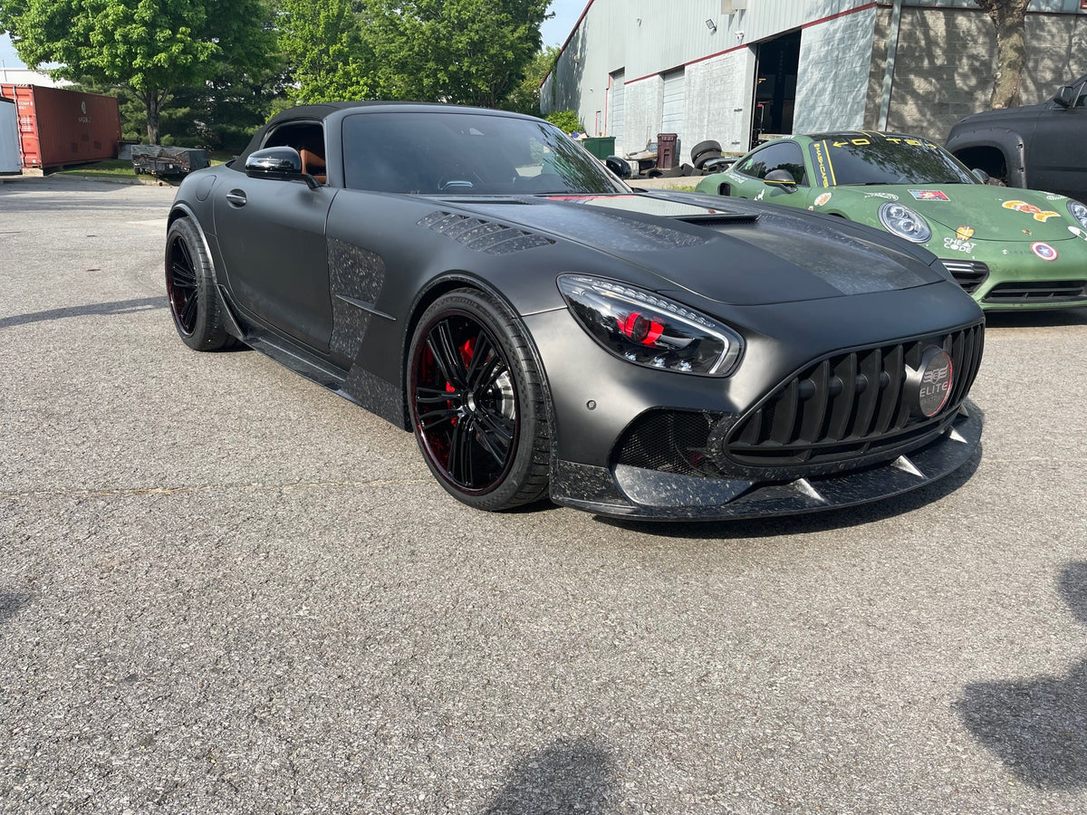 CMST Carbon Fiber Clear View Tempered Glass Transparent Hood Black Series Style for Mercedes Benz C190 AMG GT GTS GTC GTR