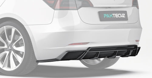 Paktechz Tesla Model 3 Carbon Fiber Body Kit - Rear Diffuser