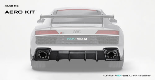 Paktechz Audi R8 Carbon Fiber Body Kit - Rear Diffuser