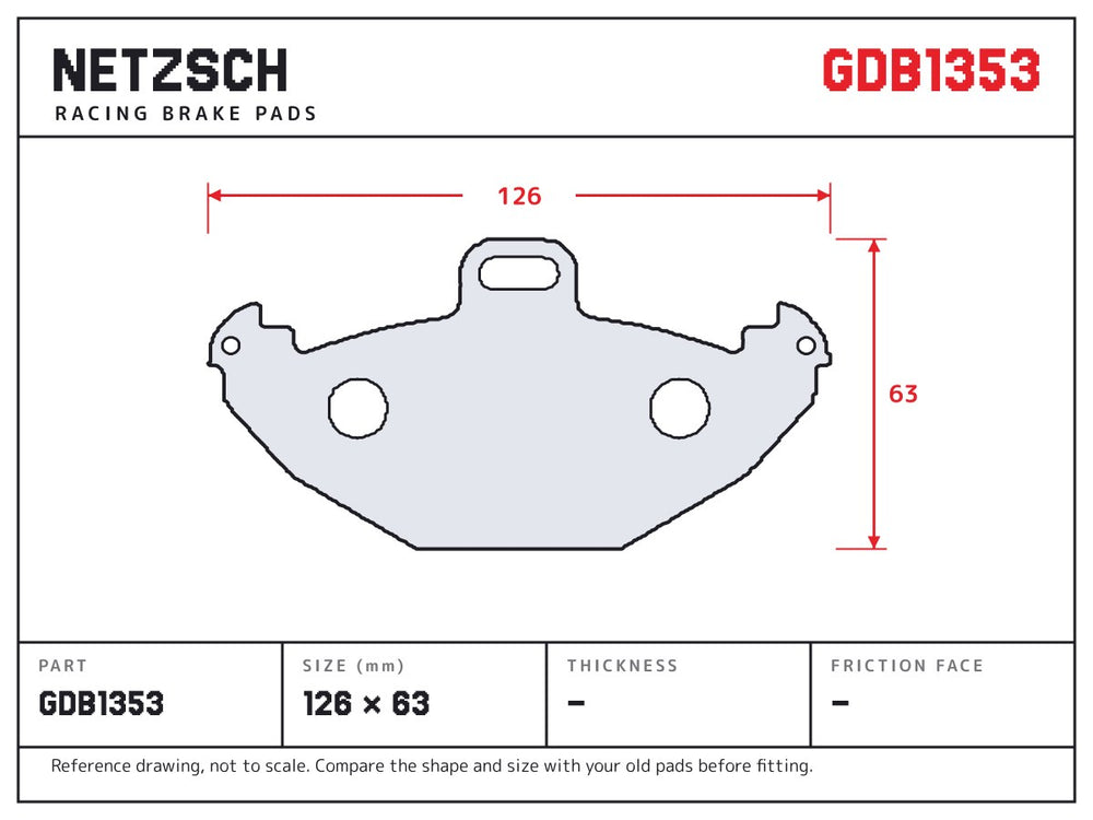 NETZSCH GDB1353 brake pad drawing