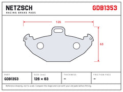 NETZSCH GDB1353 brake pad drawing