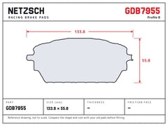 NETZSCH GDB7955 brake pad drawing