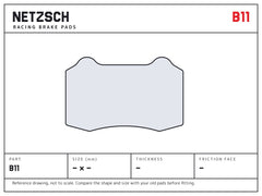 NETZSCH Brembo B11 brake pad drawing, 14 mm thick