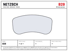 NETZSCH Brembo B29 brake pad drawing, 30 mm thick