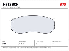 NETZSCH Brembo B70 brake pad drawing, 30 mm thick