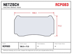 NETZSCH Endless RCP083 brake pad drawing