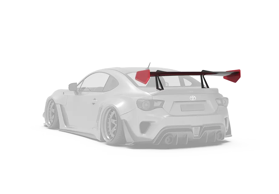 Robot Carbon Fiber or FRP Swan Neck Hammer GT Wing For Toyota 86 Subaru BRZ Scion FR-S