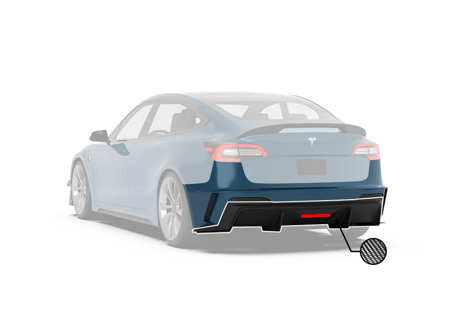 Robot "HACKER"  Narrow Body Rear Bumper & Rear Diffuser For Tesla Model 3