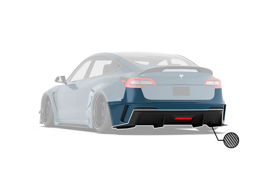Robot "HACKER"  Widebody Rear Bumper & Rear Diffuser For Tesla Model 3