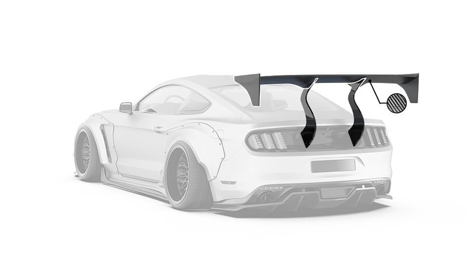 Robot  "STORM" GT Wing For Ford Mustang S550.1 S550.2 GT EcoBoost V6 Carbon Fiber or FRP