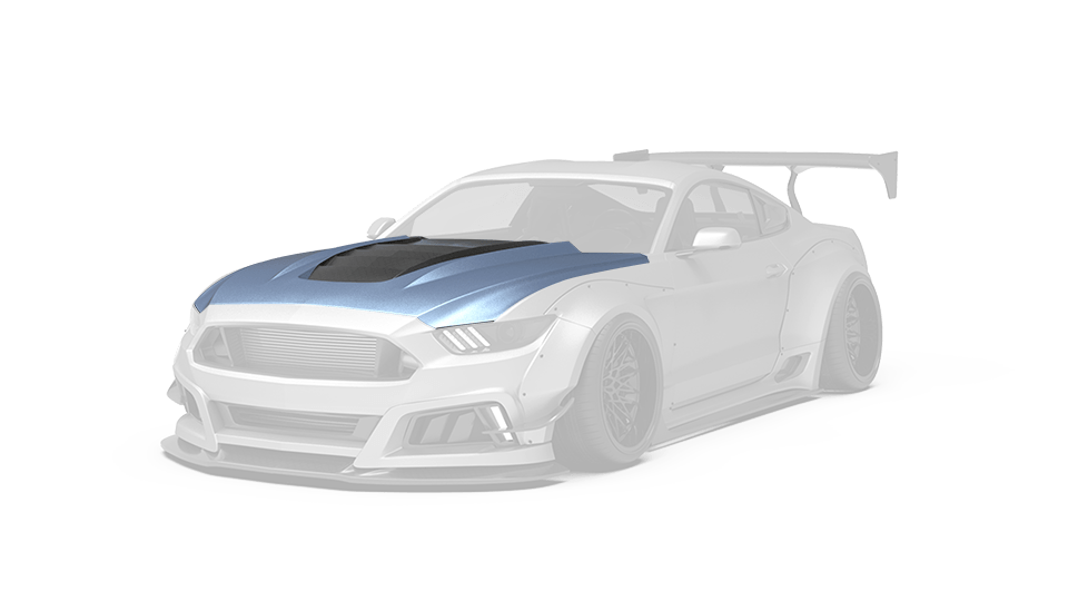 Robot Ver.2 FRP or Carbon Fiber "STORM" Hood Bonnet For Ford Mustang S550 S550.1 2015 2016 2017