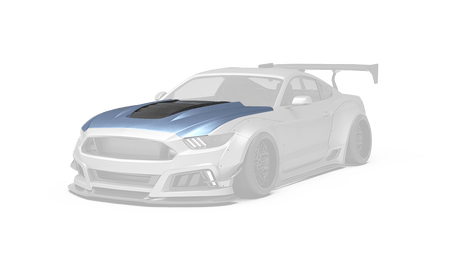 Robot Ver.2 FRP or Carbon Fiber "STORM" Hood Bonnet For Ford Mustang S550 S550.1 2015 2016 2017