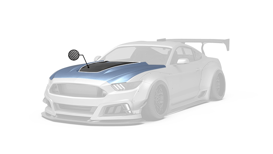 Robot Ver.2 FRP or Carbon Fiber "STORM" Hood Bonnet For Ford Mustang S550 S550.1 2015 2016 2017