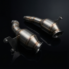 Ferrari 458 (2010-2015) 4.5L V8 Catless Downpipes with Heat Shield (SS304) | AME Motorsport