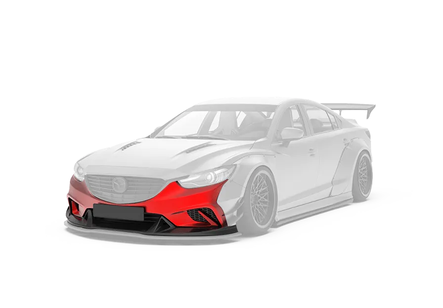 Robot Mazda 6 Front Bumper & Front Lip Splitter  2014-2017 FRP Carbon Fiber